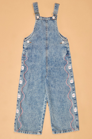 Madelyn Embroidered Daisy Overalls - Altar'd State - 