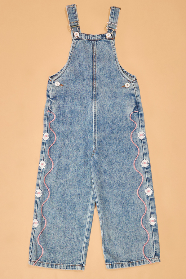 Madelyn Embroidered Daisy Overalls - Altar'd State