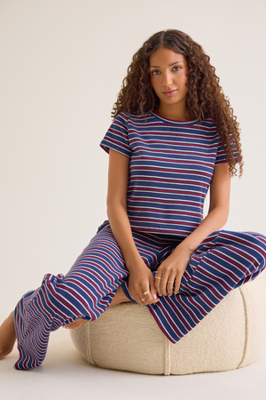 Channing Striped Brushed Rib Lounge Pant - Altar'd State - 