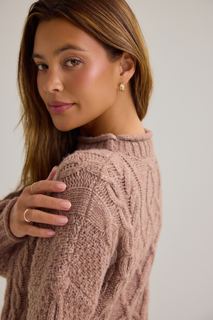 Noel Oversized Cable Knit Sweater - Altar'd State