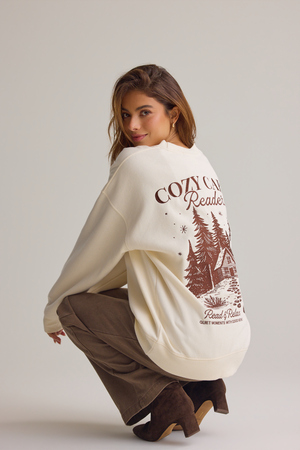 Cozy Cabin Readers Graphic Sweatshirt - Altar'd State - 