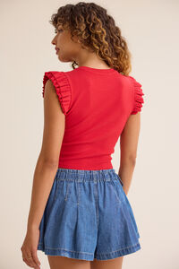 Alina Flutter Sleeve Top Detail 4 - Altar'd State