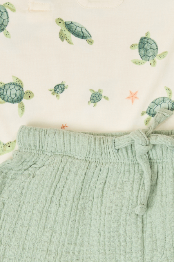 Sea Turtles Polo and Short Set Detail 3 - Altar'd State