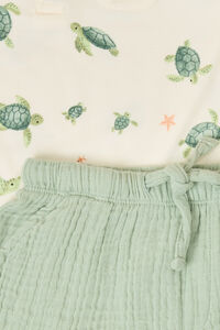 Sea Turtles Polo and Short Set Detail 3 - Altar'd State