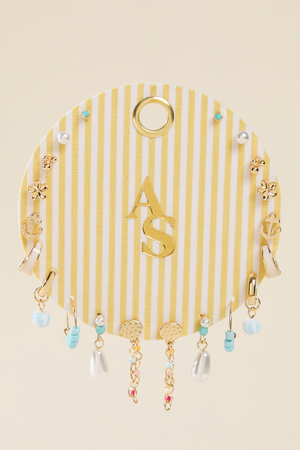Yellow & White Striped Earring Pack - Altar'd State - 