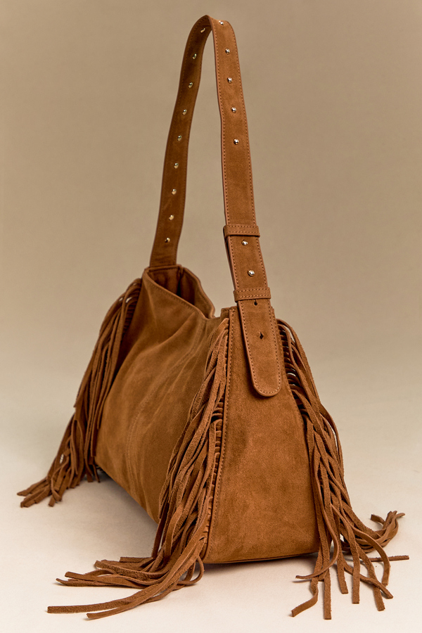 Jo Fringe Suede Shoulder Bag Detail 3 - Altar'd State