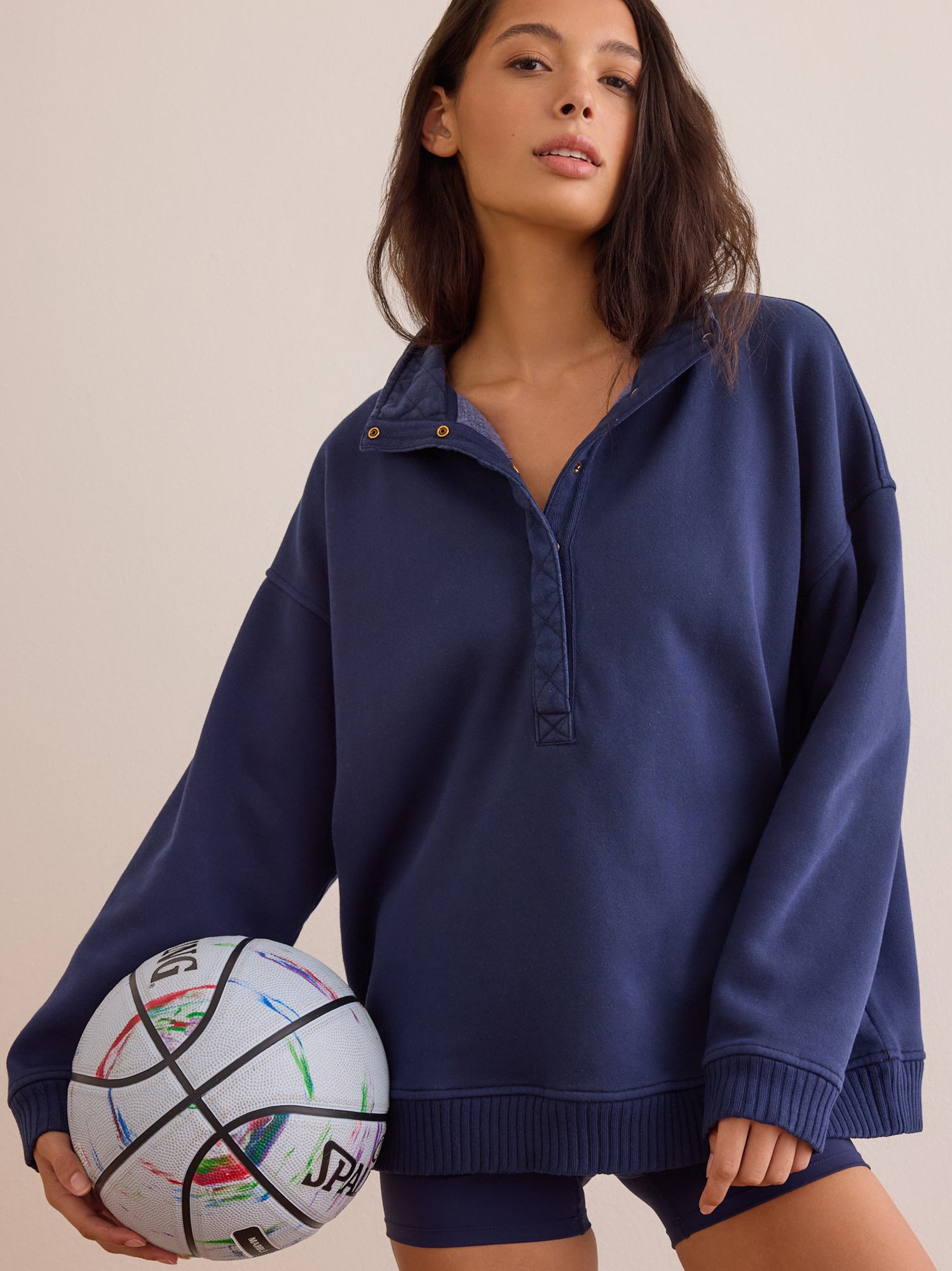 Oakley ネイビー セーター ジップアップ The Oakley Pullover in Dark Navy | Altar'd State