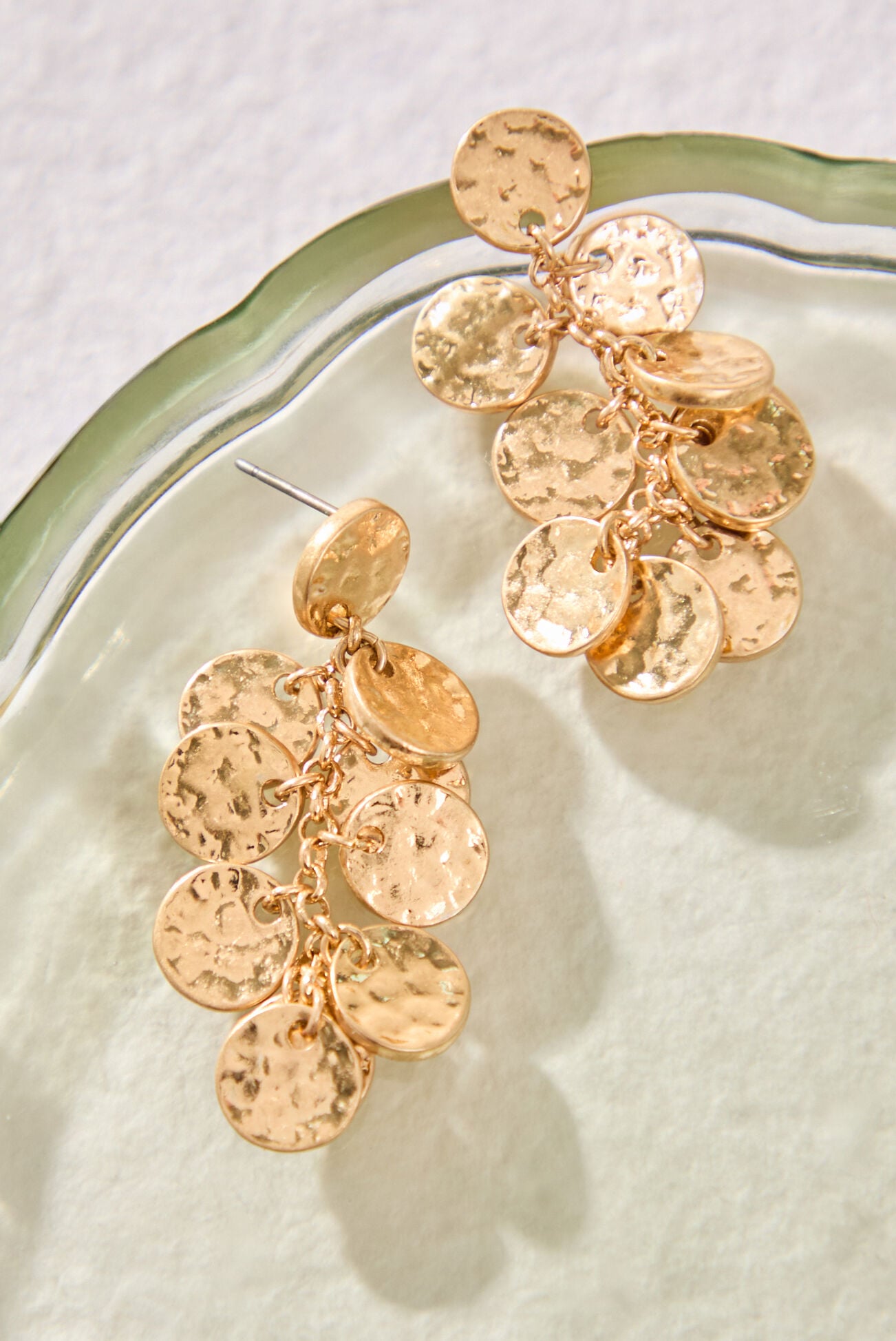 Hammered Coin Dangle Earring