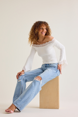 Reagan Lace Long Sleeve Top - Altar'd State - 