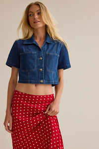 Eleanor Denim Button Up Top - Altar'd State
