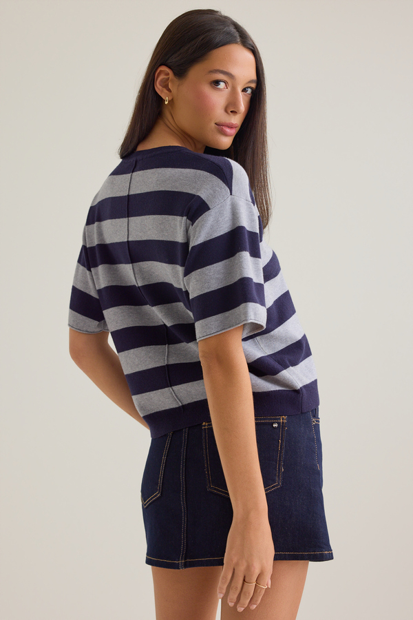 Mani Stripe Crewneck Sweater Detail 4 - Altar'd State