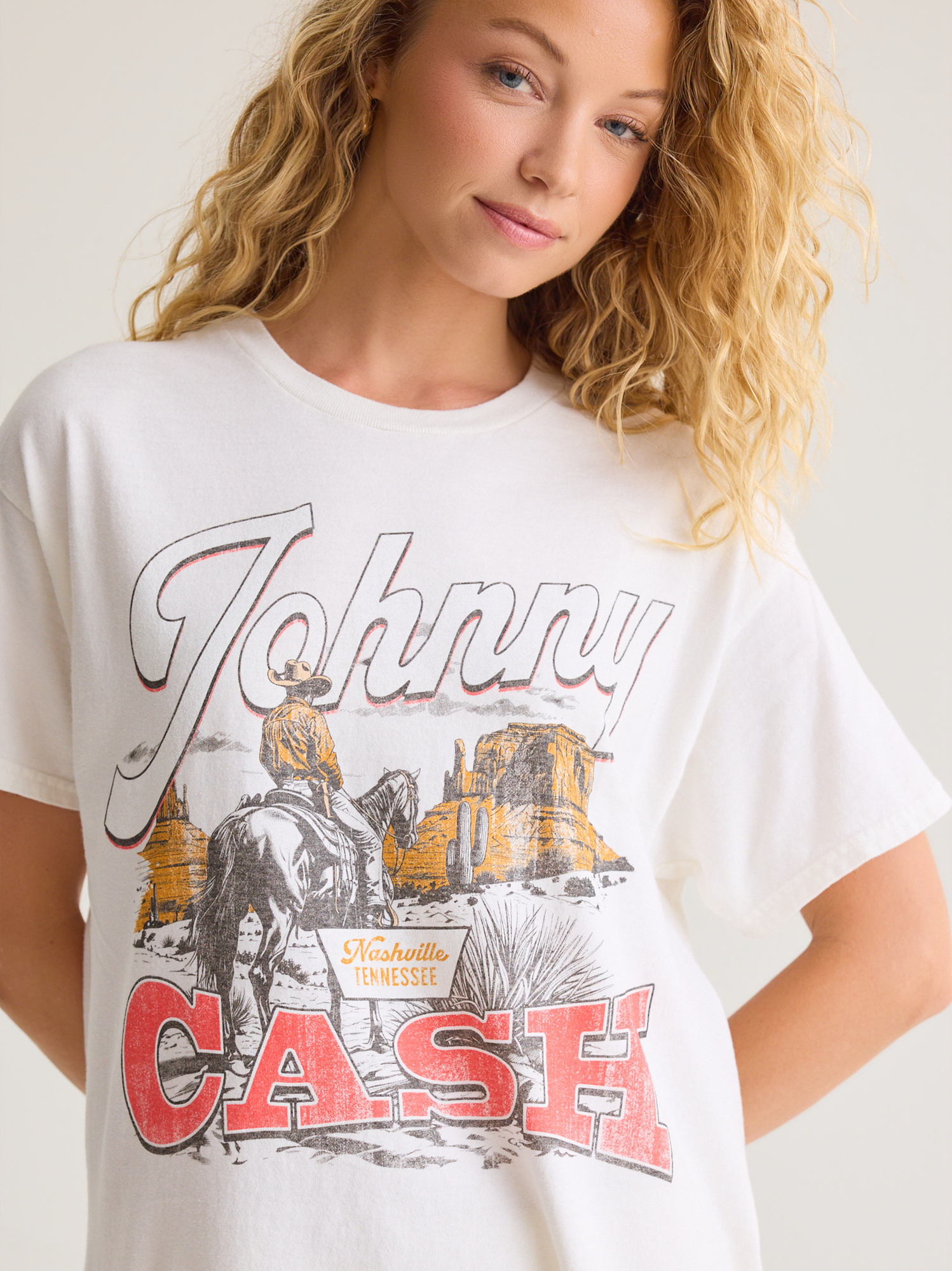 Johnny Cash Graphic Tee in Ivory Multi | Altar'd State