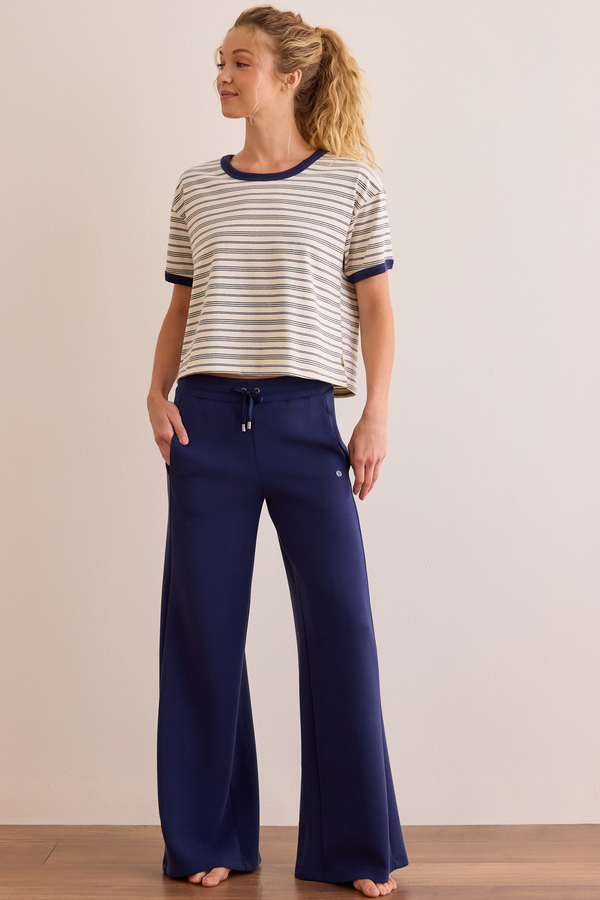 Power Stripe Ringer Boxy Tee Detail 2 - Altar'd State