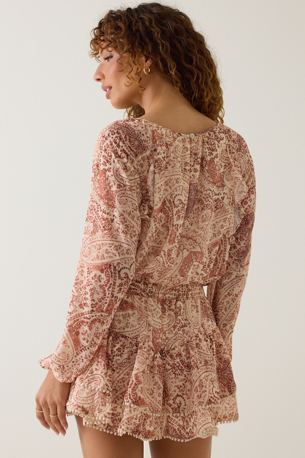 Seraphina Chiffon Drop Waist Romper Detail 5 - Altar'd State