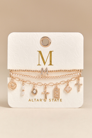 M Charm Bracelet Set - Altar'd State - 