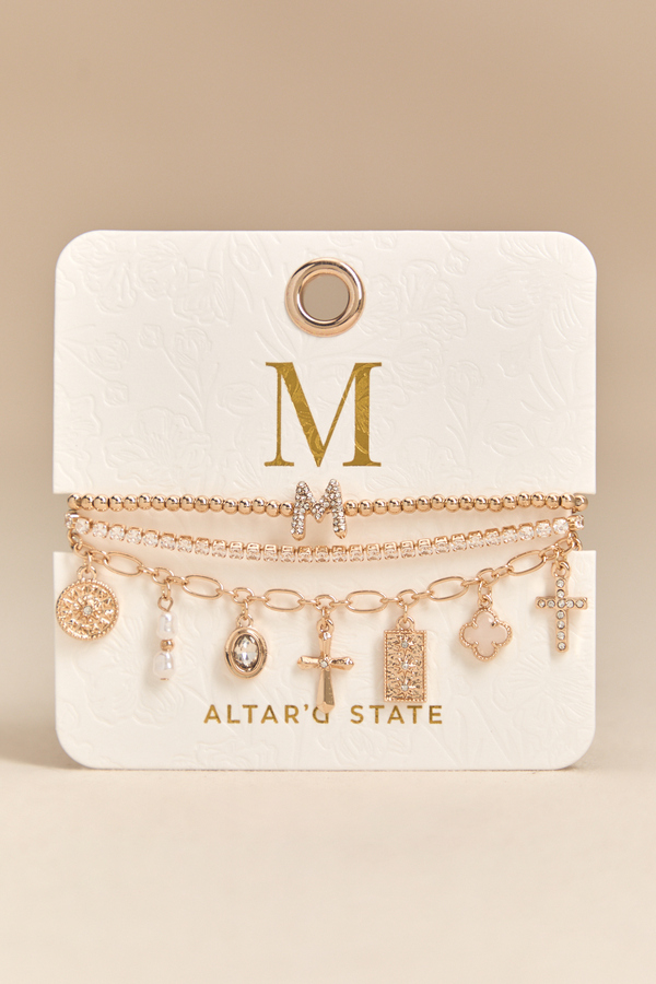M Charm Bracelet Set - Altar'd State