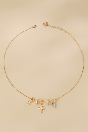 Heart Cross Charm Necklace - Altar'd State - 