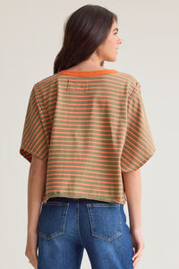 Wilma Striped Boxy Tee Detail 4 - Altar'd State
