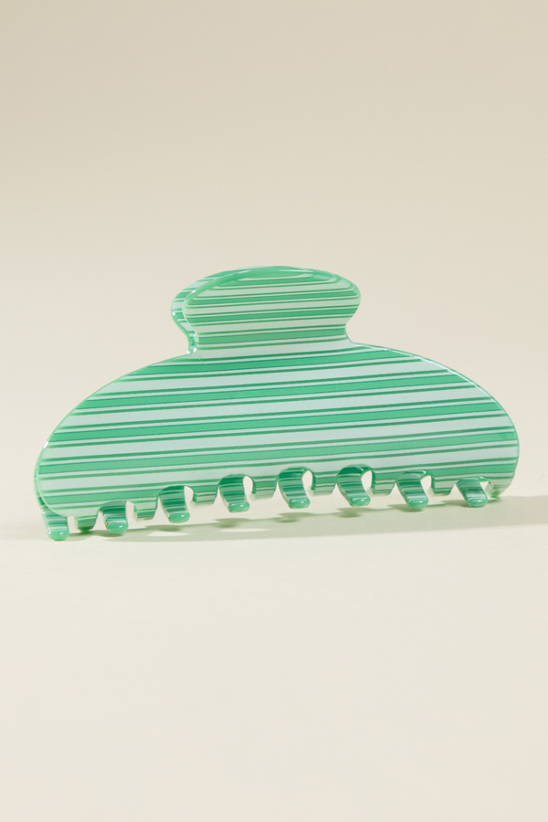 Green Horizontal Stripe Claw Clip - Altar'd State