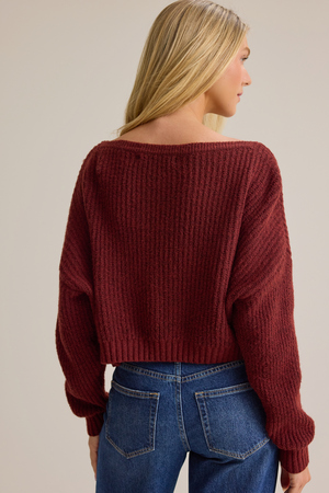 Linden Ribbed Boatneck Crop Sweater - Altar'd State - 
