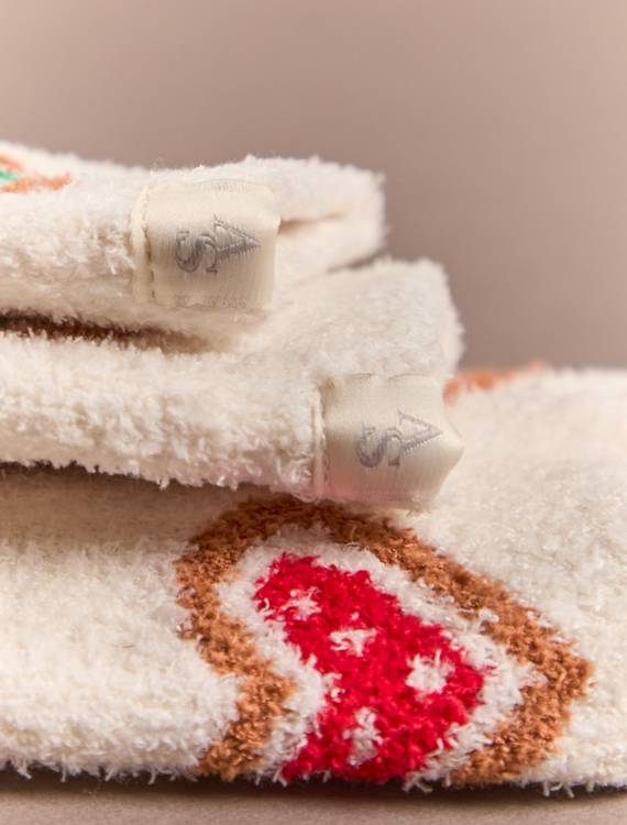 Gingerbread Fuzzy Socks Detail 3 - Altar'd State