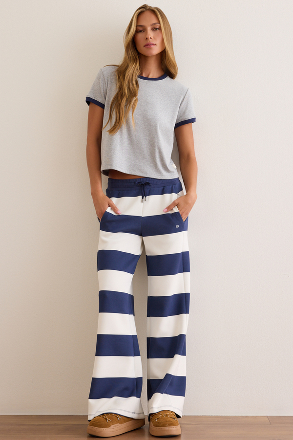 Supersoft Rugby Striped Wide Leg Pant - Altar'd State