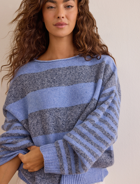 End Zone Striped Sweater Detail 1 - Altar'd State