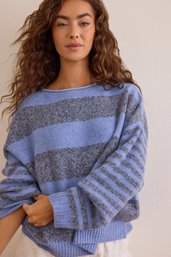 End Zone Striped Sweater - Altar'd State