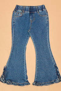 Jilly Dark Wash Ruffle Flare Jeans - Altar'd State