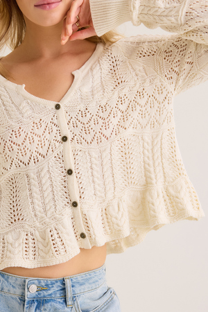Lilliana Pointelle Cardigan - Altar'd State - 