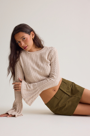 Linda Flare Sleeve Sweater - Altar'd State - 