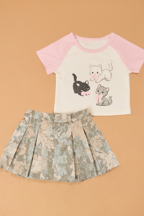 Chloe Cat Tee and Camo Skort Set - Altar'd State
