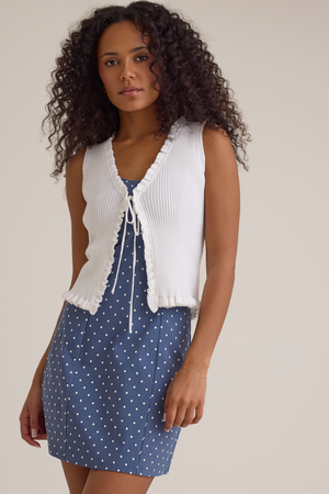 Zelia Ruffle Sleeveless Kimono - Altar'd State - 
