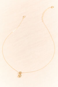 18K Gold S Bubble Monogram Necklace Detail 2 - Altar'd State