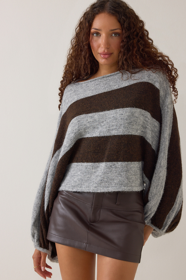 Luci Striped Oversized Sleeve Sweater Detail 2 - Altar'd State