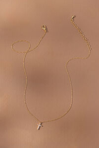 18K Gold Dipped Cross Charm Necklace Detail 2 - Altar'd State