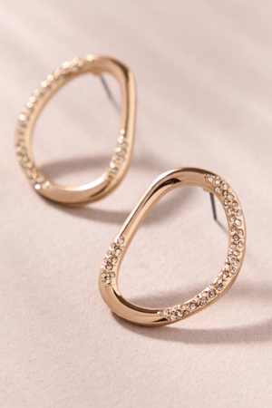 Johanna Open Circle Crystal Earrings - Altar'd State - 