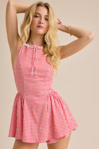 Noa Gingham Romper Detail 3 - Altar'd State