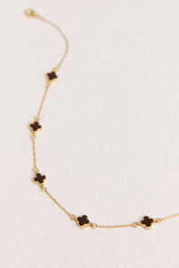 18K Gold Dainty Clover Choker Detail 2 - Altar'd State