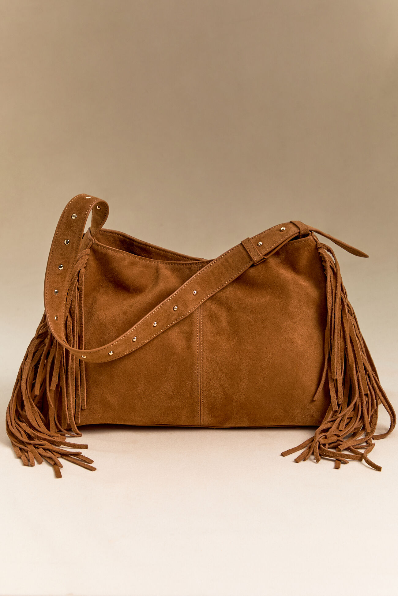 Jo Fringe Suede Shoulder Bag