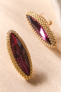 Burgundy Marquise Statement Earrings Detail 3 - Altar'd State
