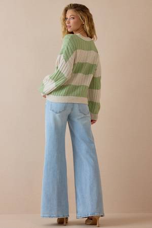 Vivi Rib Stripe Sweater - Altar'd State - 