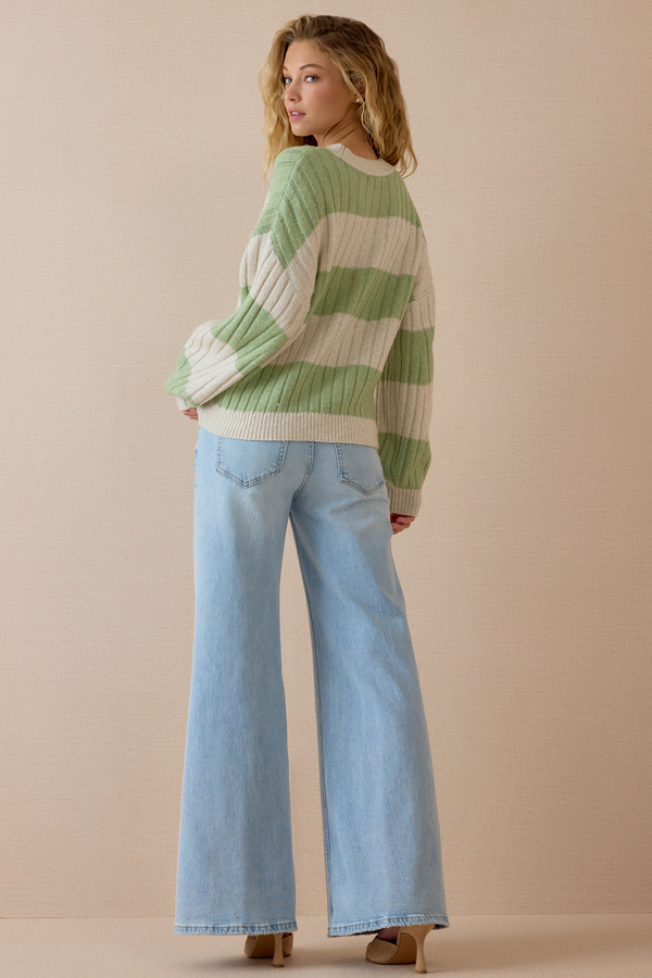 Vivi Rib Stripe Sweater Detail 6 - Altar'd State