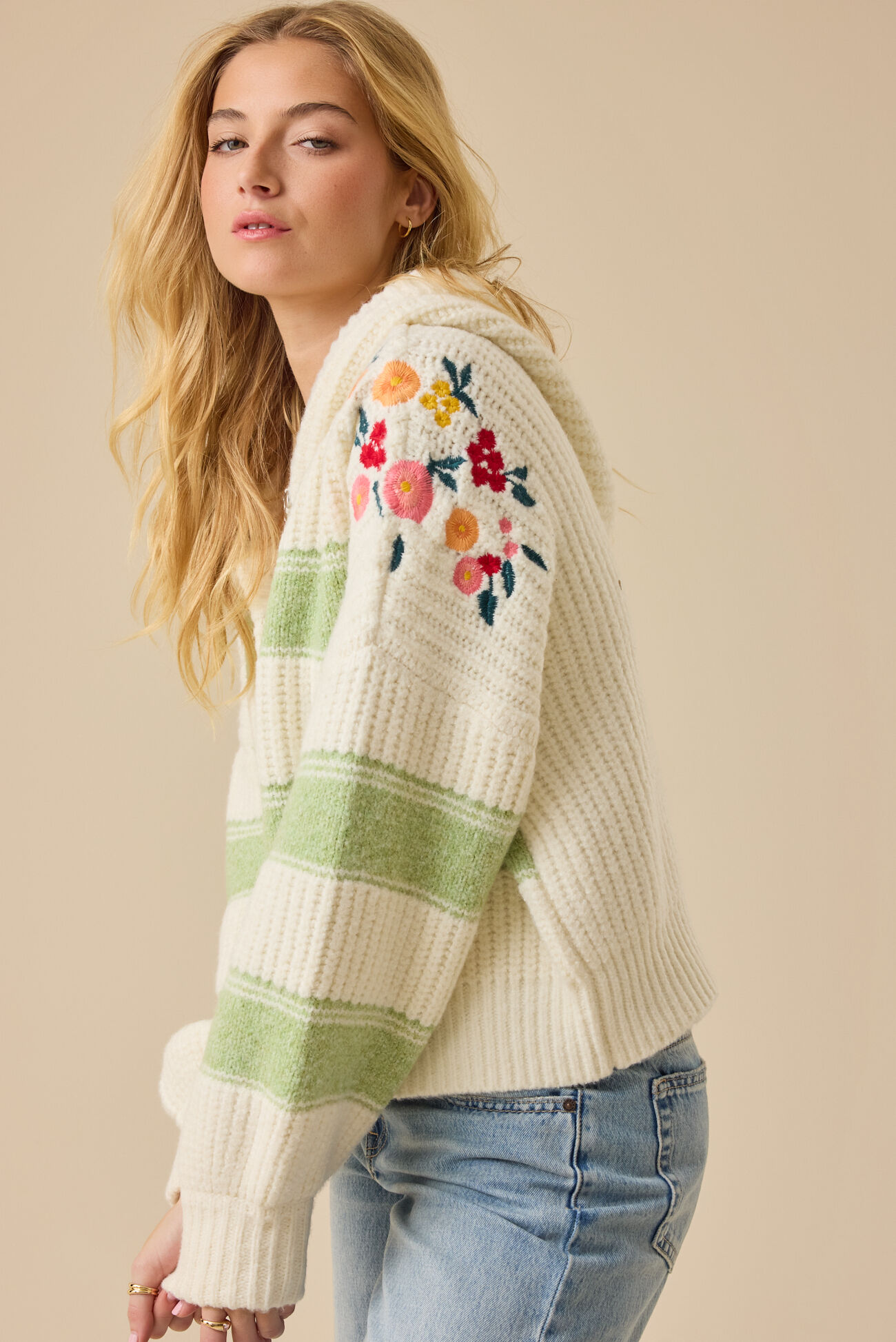 Lilyana Embroidered Hoodie Sweater