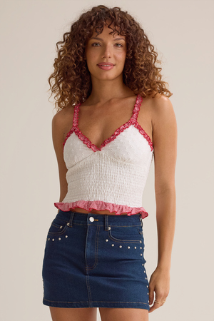 Cora Smocked Eyelet Cami - Altar'd State