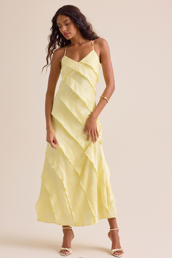 chinese dress ladies Denise Long Sleeve Satin Slip Maxi Dress