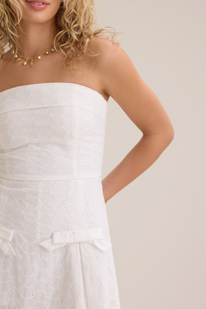 Kaybrie Strapless Bow Romper - Altar'd State - 