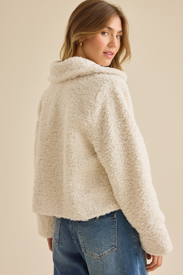 Clara Satin Tie Fur Jacket Detail 6 - Altar'd State