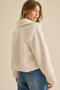 Clara Satin Tie Fur Jacket Detail 6 - Altar'd State