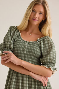 Haven Gingham Midi Mama Dress Detail 2 - Altar'd State
